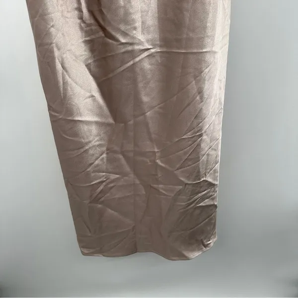 Birdy Grey‎ Lisa Shiny Satin Cowl Neck Sleeveless Midi Dress in Taupe Sz L NEW - Image 6