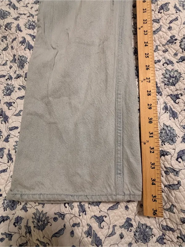 H&M Light Blue Wash size 4 TALL high waist wider leg 100% Cotton - Image 8