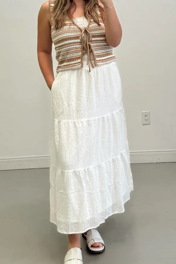 BOUTIQUE WHITE MAXI SKIRT - Image 2