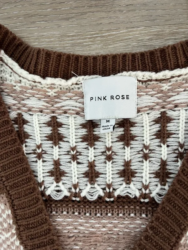 Pink Rose Knit Cardigan - Image 3