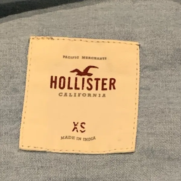Hollister Button Down Shirt Women XS Blue‎ Denim Chambray Coastal Western 3W2170 - Image 2