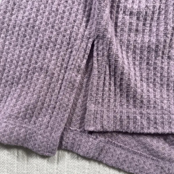American Eagle Women S Purple Waffle Knit Over Sized Long Sleeve Thermal Tunic - Image 6