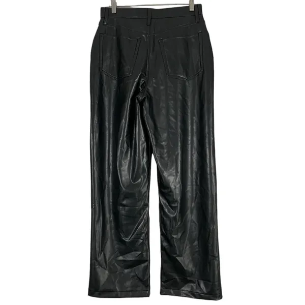 NEW Abercrombie & Fitch The Loose High Waist Faux Leather Pants Size 30 - Image 3
