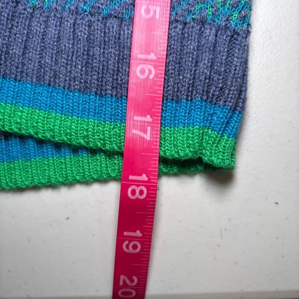 Nordstrom‎ BP Relaxed Polo Blue Teal Green Plaid Pullover Sweater XL Acrylic - Image 6