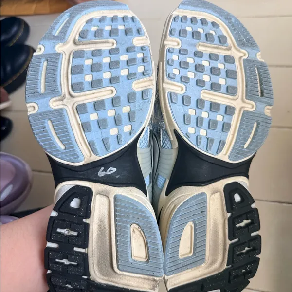 Nike Silver and Light Blue Athletic Sneakers - Image 2
