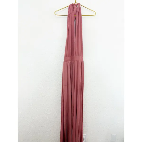 Free People Beach Dani Convertible Jumpsuit Size Medium Pink Maeve Wide Leg Boho - Image 4