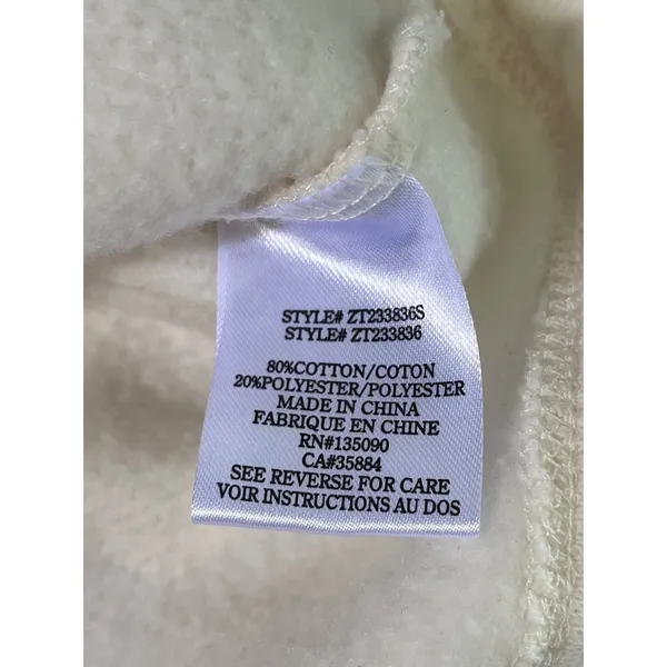 Z Supply Womens‎ Cream Ribbed Collar Fleece Pullover Sweatshirt ZT233836S Size S - Image 3