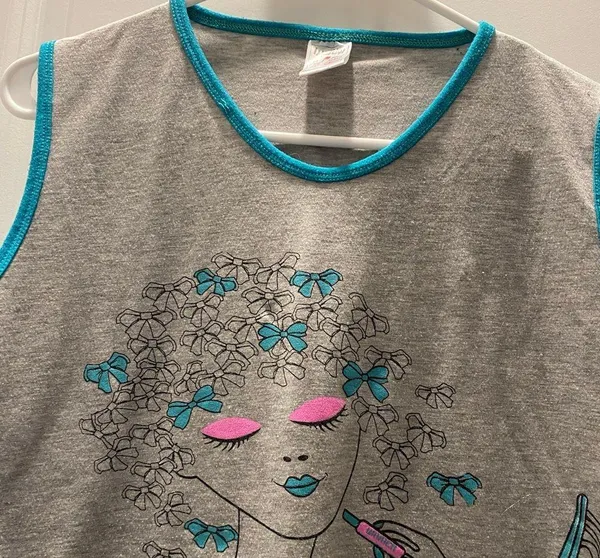 Sleeveless Cotton Top Size L, Gently Worn Gray Size L - Image 2