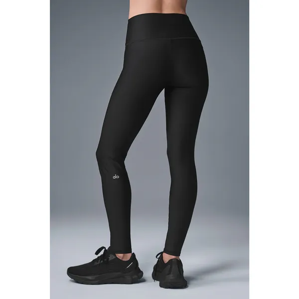 Alo Yoga Pull On High Waisted Airlift Workout 7/8 Leggings Pants Black Small - Image 3