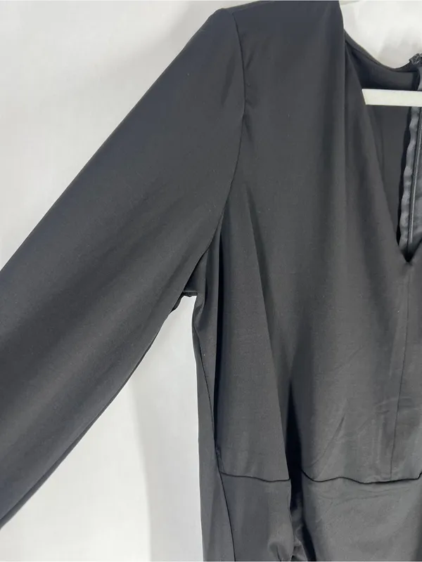 ELOQUII Black Ruched Draped Long Sleeve Maxi Dress Size 18 NWT - Image 5