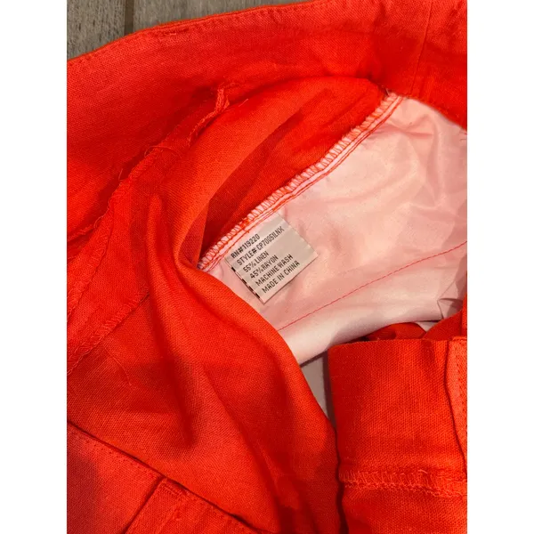 NEW NANA USA Wide Leg Pants Womens 2XL Orange Red Linen Blend Casual Minimalist - Image 5