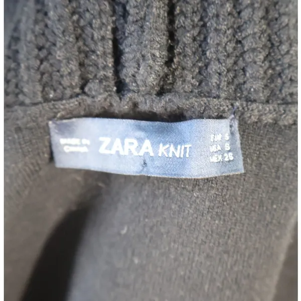 ZARA Black Knit Sleeveless Turtleneck Sweater Vest Minimalist Layering Small - Image 5