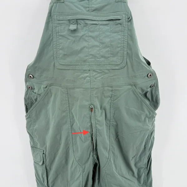 Duluth Heirloom Gardening Bib Shortalls Sage‎ Green Women L Overalls Shorts READ - Image 3
