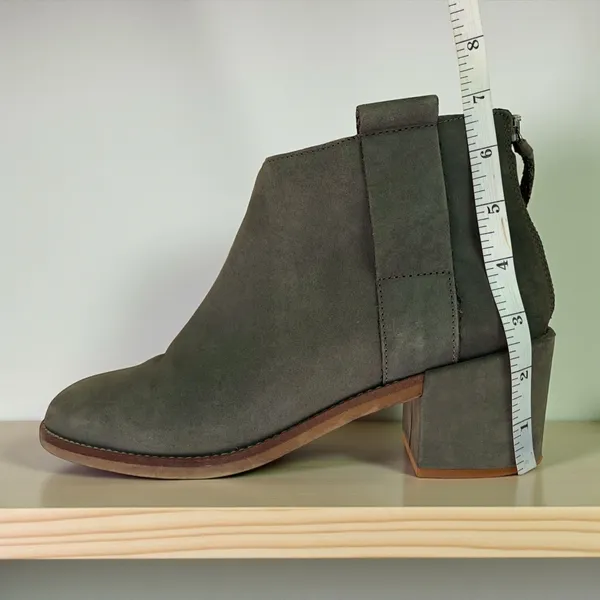 Topshop Suede Ankle Booties in Olive Gray - Image 10