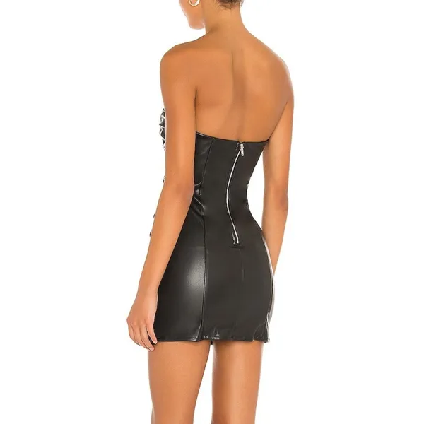 NWT Revolve superdown Lily Ruched Mini Dress in Black - Image 3