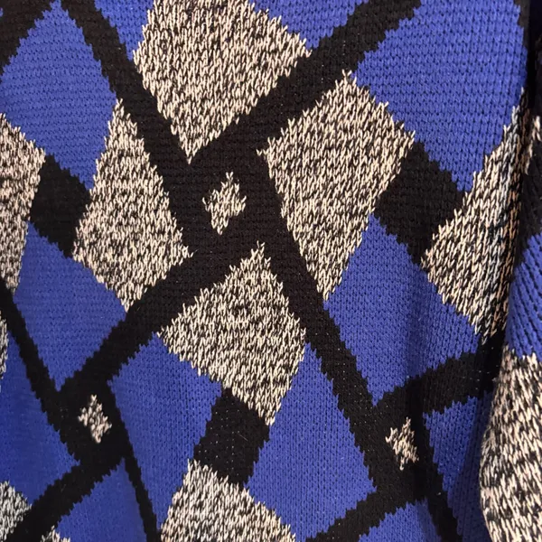 Emily’s Closet womens vintage abstract geometric ski sweater blue S - Image 3