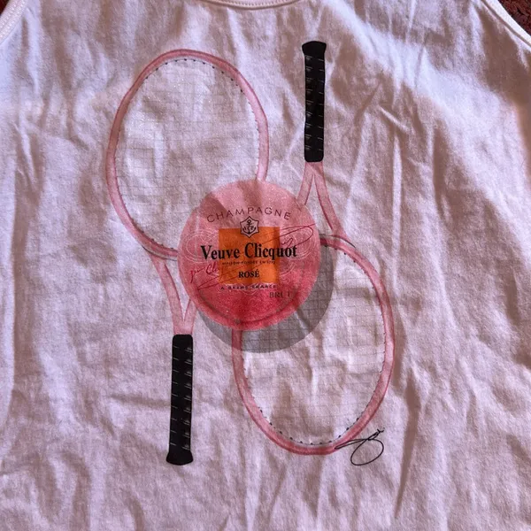 Veuve Clicquot Rose Tennis Raquet Graphic Tank - Image 2