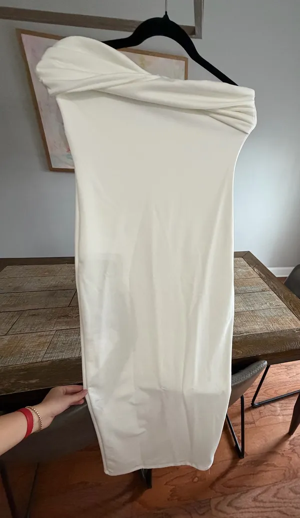 Missguided White Strapless Bodycon Maxi - Image 4