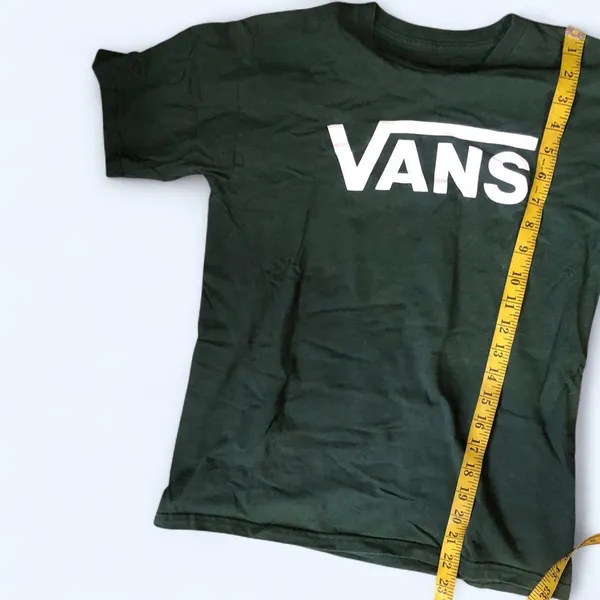 Vans green white graphic tee t-shirt top Size S #skateboarding skater streetwear Measurement in pics - Image 5