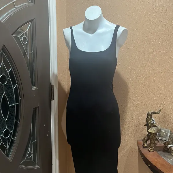 Zara black midi dress - Image 3