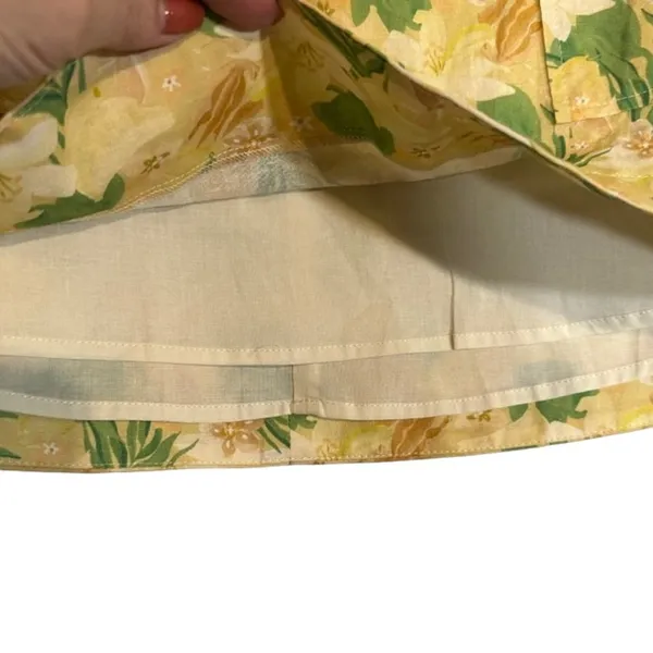 ASTR The Label Women’s Yellow Multicolor Floral Leaf Print Mini Skirt Size Small - Image 5