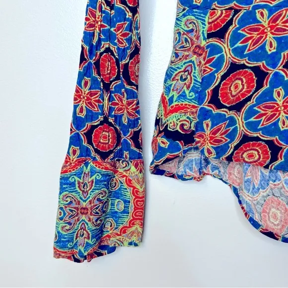 Free People Falling for You Blue‎ Boho Top Size M - Image 7
