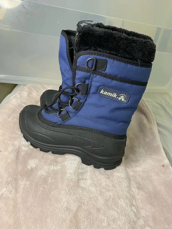 Kamik Canada Snow Boots Winter Snowmobile navy Blue & Black women size 8 - Image 4