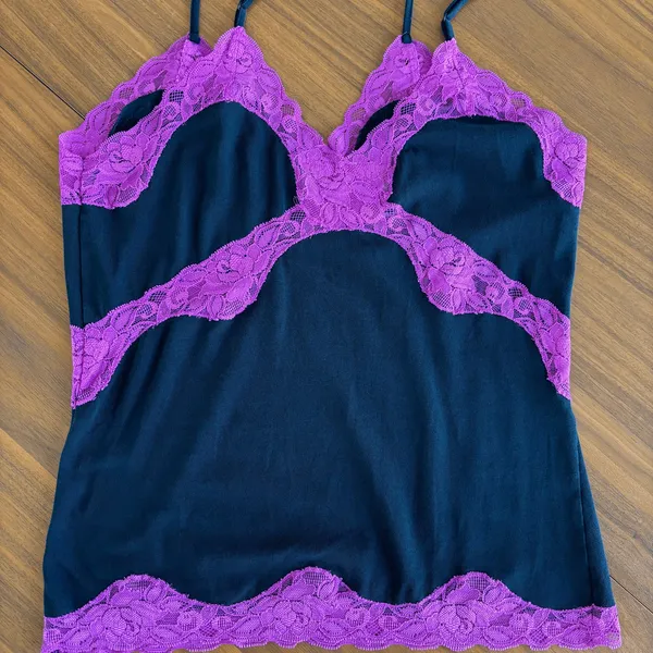 Vintage 90s Mary Green Lace Cami Large Tank Top Y2K Fairy Glam Whimsigoth Pink - Image 14