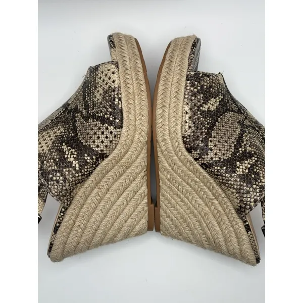 Abound Charlotte Snake Print Espadrille Wedge Sandals‎ Brown Tan Size 10 - Image 3