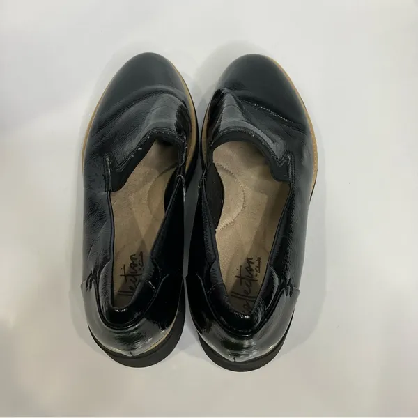 Clarks Sharon Dolly wedge Loafers black womens size‎ 7.5 business casual - Image 5