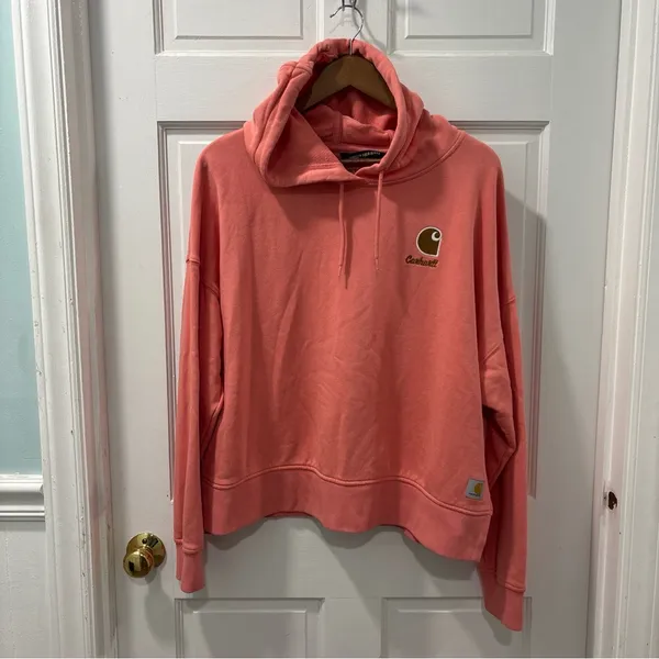 Carhartt Women’s Tencel Fiber Series Loose Fit Hoodie Size L Aged Coral Light - Image 6