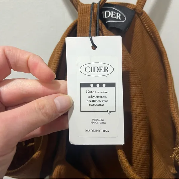 NEW Cider halter‎ Crop top Size Small Brown Spaghetti Strap - Image 6
