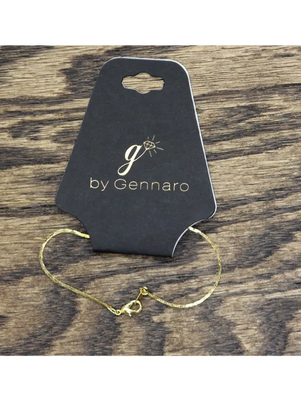 NWT G by Gennaro Womens Fashion Flat Chain Elegant Bracelet Gold Yellow 7.5" - Image 3