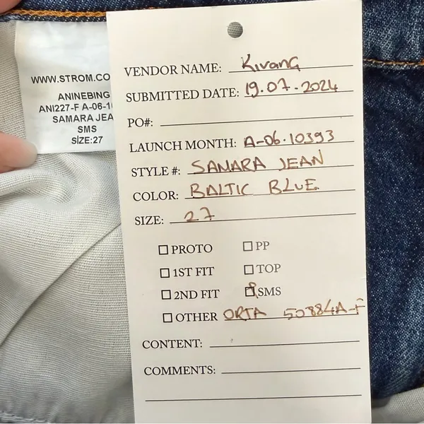 ANINE BING *Sample* Samara Denim Baltic Blue Jean Size 27 - Image 11