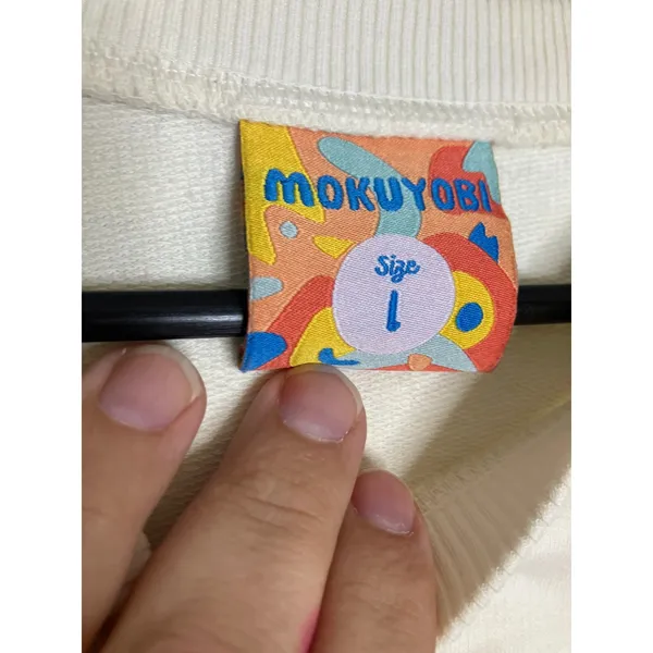 Mokuyobi Sweatshirt Womens L Cream Good Funny Business Clown Ric Rac Trim trendy - Image 5