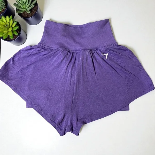 Gymshark Sport Shorts Purple Workout Running High‎ Waist Athletic Apparel 2-XS - Image 3