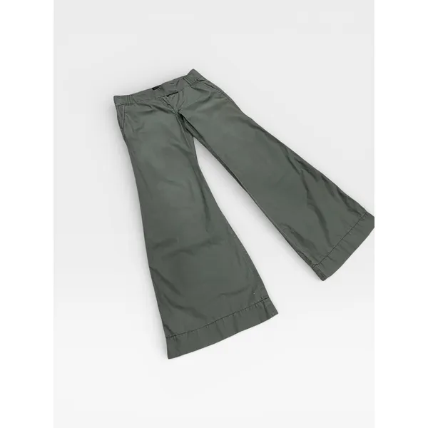 The Limited Lowrise Boho Flare Wide-leg Cotton Khaki Pants - Image 3
