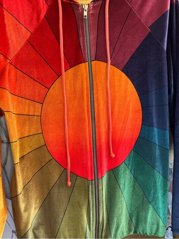 Aviator Nation rare rainbow sunburst full zip jacket medium - Image 2