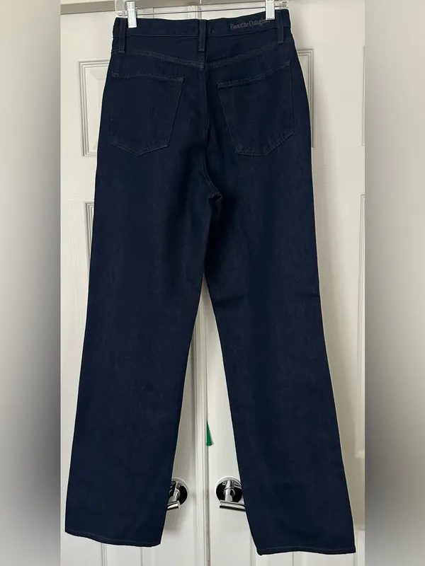 Favorite daughter The Jennifer Super High Waist Straight Leg Jeans dark wash 26 - Image 4