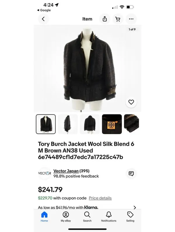 Tory Burch Tweed Jacket with Velvet Accents - Image 8