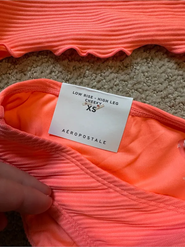 NWT Aeropostale ribbed bikini set coral - Image 3