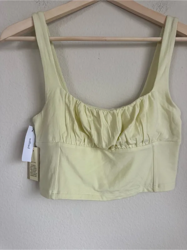 NWT Aritzia Wilfred Free Ruched Square Neck Crop Tank - Image 2