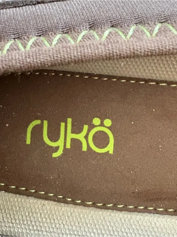 Ryka Brown Slip-On Sneakers with Lime Accents - Image 3