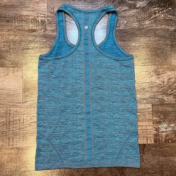 Lululemon Swiftly Tech Blue Teal Racerback Tank Top Size 6 - Image 3
