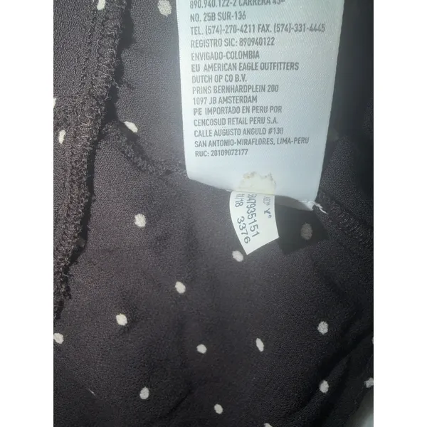 American Eagle‎ Wrap Dress Womens Medium Black Polka Dot Long Sleeve Ruffle Mini - Image 5