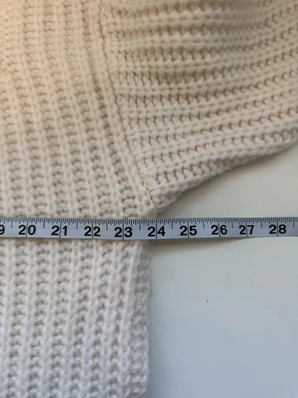 Aerie Ivory White Cable Knit Sweater Mock Turtleneck Wool Cozy - Image 6