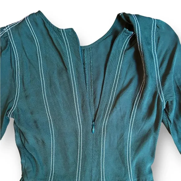 Tularosa Nicole Dress Sycamore Green Pleated Mini Dress Bell Sleeve Size XXS - Image 10