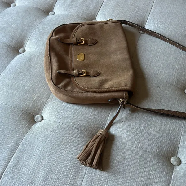 Lauren Ralph Lauren Brown Leather Suede Cow Leather Brown Saddle Crossbody Bag - Image 3