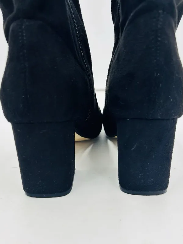Ann Taylor Loft Women's Black Suede Ankle Boot Size 8.5 Side Zip 3" Block Heel - Image 8