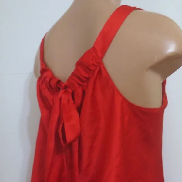 NWOT Victoria’s Secret Red Satin Bow-Back Tank Shirt Sleep Top Sz M - Image 4